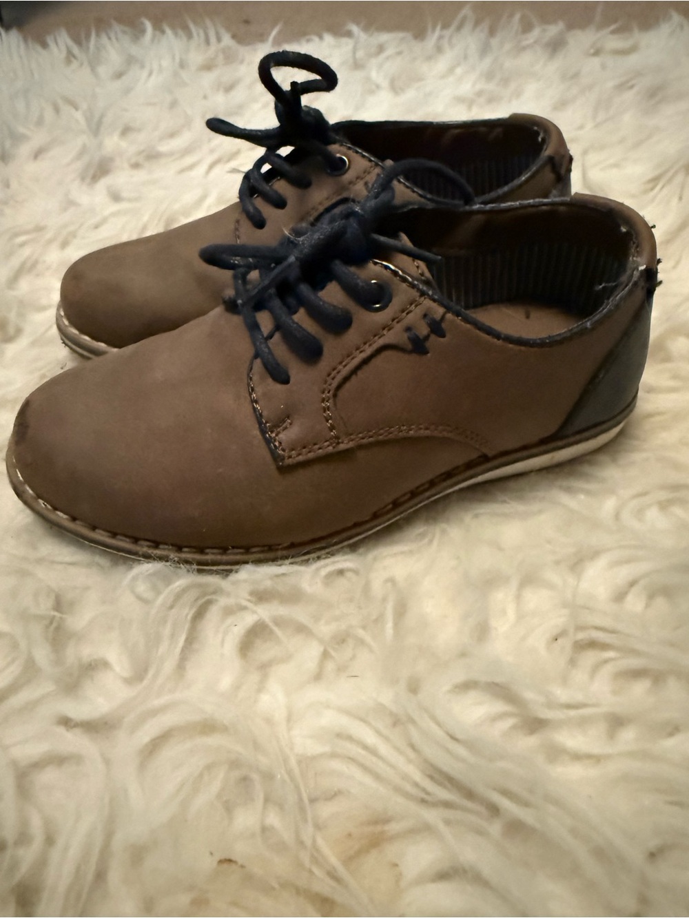Kids Brown Casual Lace-Up Shoes